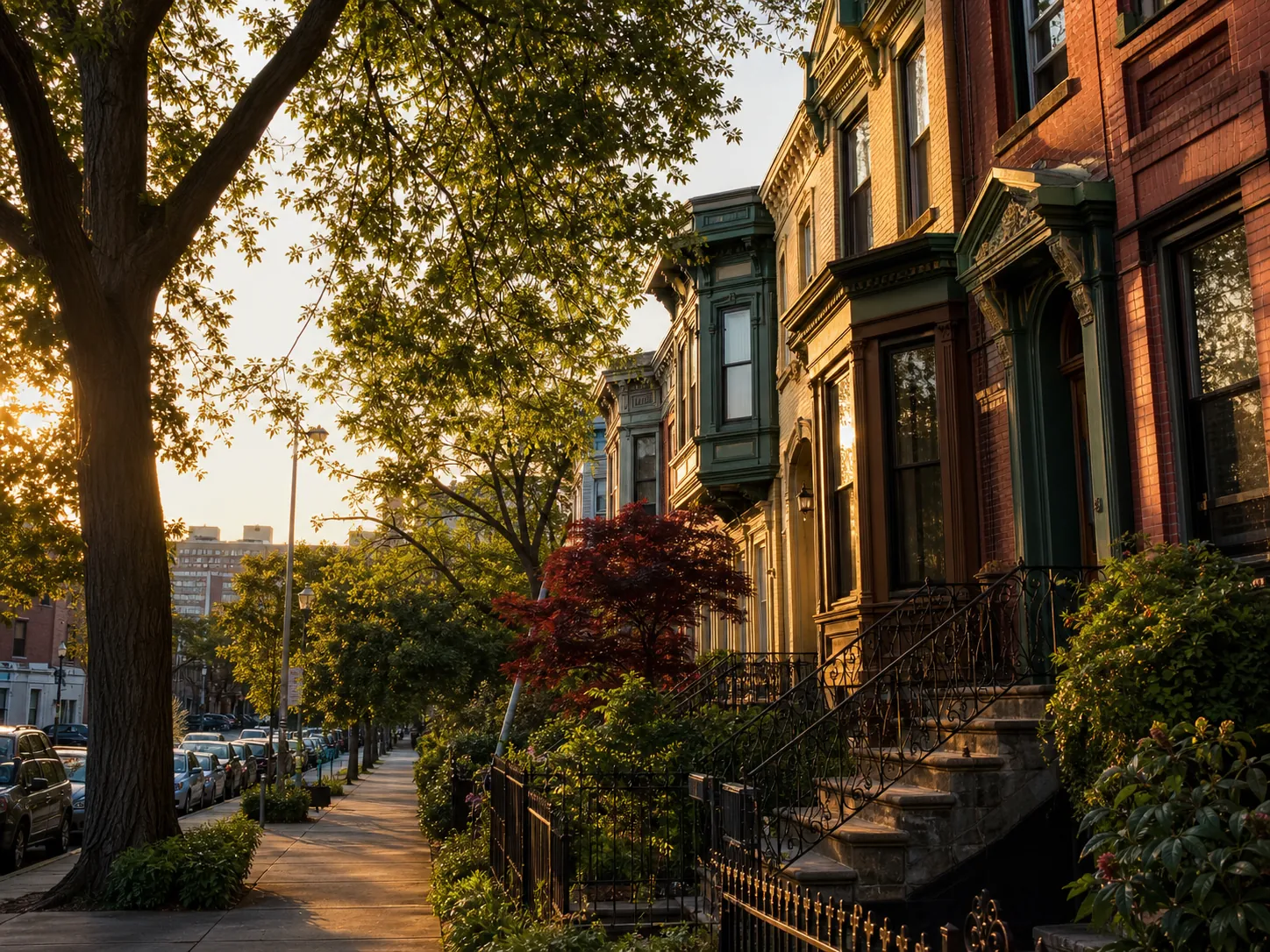 Historic residential street near Journal Square and Bergen-Lafayette