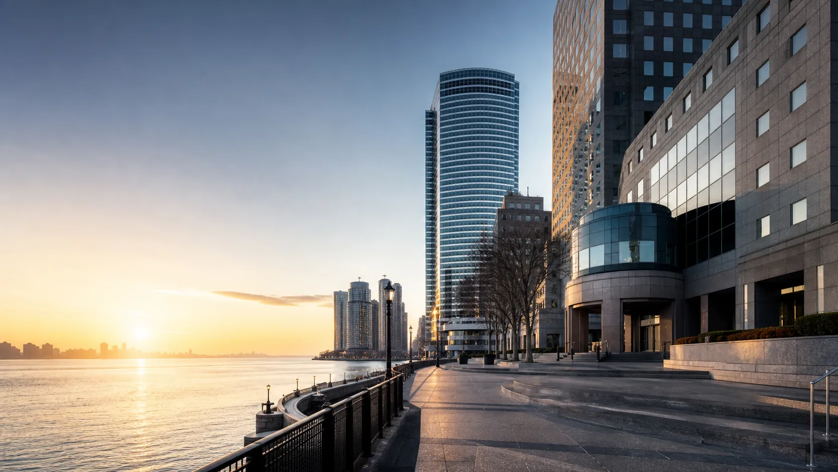 Exchange Place waterfront architecture in Jersey City